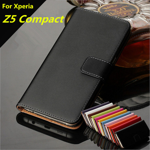 Z5 Mini cover case Premium PU Leather Wallet Flip Case for Sony Xperia Z5 Compact E5803 E5823 with Card Slots Cash Holder GG ► Photo 1/6