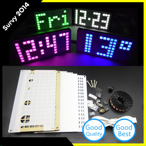 DIY DS3231 Touch Key Control Brightness Adjustable Big Size Dot Matrix Alarm Clock electronic diy Kit ► Photo 1/6