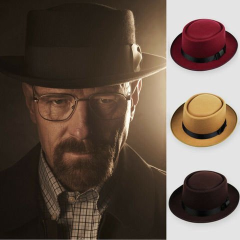 Unisex Men Women Classic Fe Pork Pie Hat Church Trilby Jazz Cap Gentleman Fe Cap ► Photo 1/1