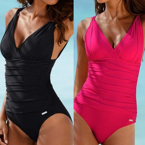 Sexy Large Size Swimwear Women One Piece Plus Size Swimsuit Closed Push Up Swimsuits Body 2022 Female Beach Wear Bathing Suit ► Photo 1/6