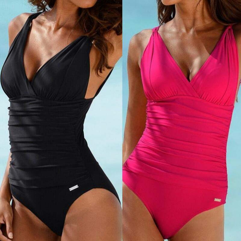 Sexy Large Size Swimwear Women One Piece Plus Size Swimsuit Closed