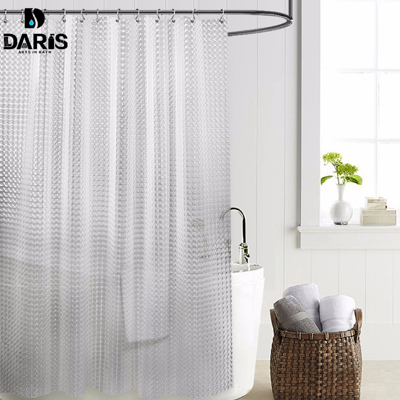 Sdarisb Plastic Peva 3d Waterproof, 80 Inch Length Shower Curtains
