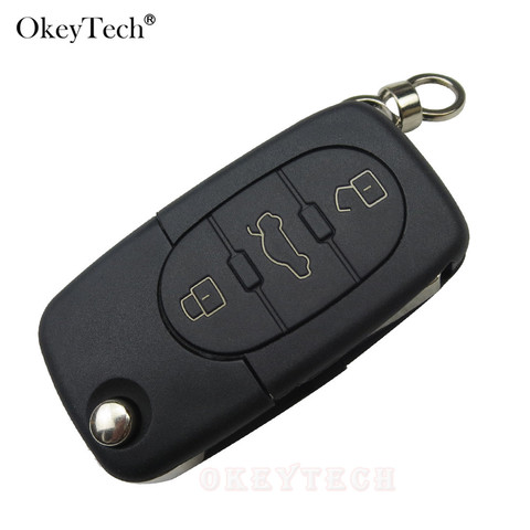 OkeyTech High Quality Replacement Flip Remote Car Key Shell Case Fob  For Audi A4 A6 A6 A1 A3 A6L Q7 A8 Keys Car-Styling ► Photo 1/6