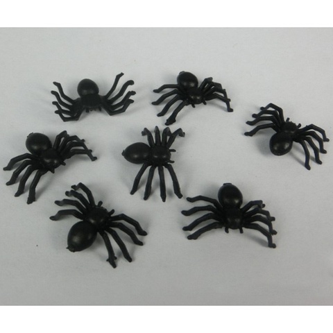 50Pcs/lot Halloween Decorative Spiders 21x44cm Small Black Plastic Fake Spider Toys Halloween Funny Joke Prank Realistic Props ► Photo 1/5