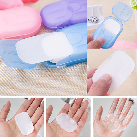 20PCS Disinfecting Soap Paper Washing Hand Bath Soap Flakes Mini Cleaning Paper Soap Sheet Travel Convenient Disposable TSLM1 ► Photo 1/6