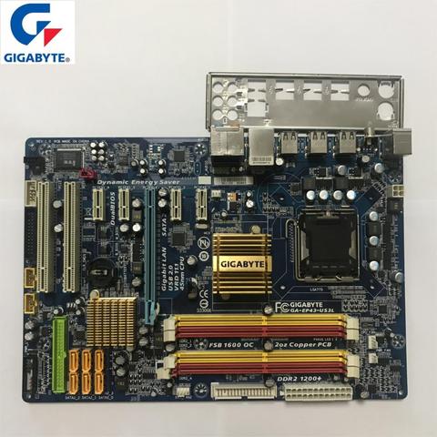 Used Gigabyt GA-EP43-US3L Original Motherboard LGA 775 DDR2 Desktop Computer Mainboard 16GB EP43-US3L EP43 US3L Boards P43 Used ► Photo 1/6