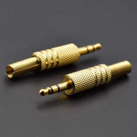 2pcs Gold Plated Metal 3.5mm 1/8