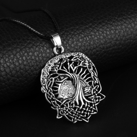 Wicca Vintage Amulet Norse Viking Runes Tree of Life Yggdrasil Talisman Necklace