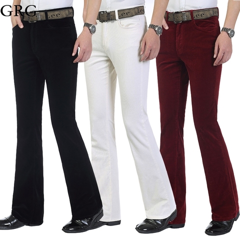 Free Shipping Autumn Men's commercial casual pants corduroy Flares trousers male elastic bell-bottom trousers ► Photo 1/6