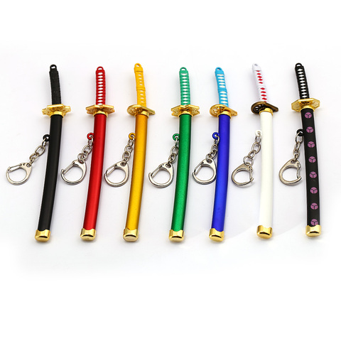 Roronoa Zoro Sword Keychain Anime One Piece Toy Buckle With Toolholder Scabbard Katana Sabre Car Key Chains Gift Keyrings ► Photo 1/6