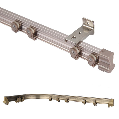 Aluminum Metal Alloy Bendable Window Tracks Curtain Poles Brown Rails ► Photo 1/1