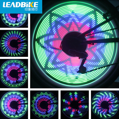 Leadbike Bicycle Wheel Light 32 Patterns 36 LED Flash Valve Cap Light MTB Bike Spoke Tire Light Cool Shining Colorful  Lights ► Photo 1/6