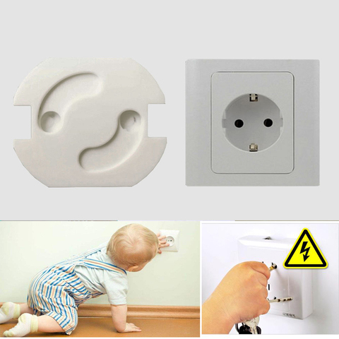 10Pcs/Lot Baby Safety Rotate Cover 2 Holes EU Standard Children Electric Protection Socket Plastic Baby Locks Child Proof Socket ► Photo 1/6
