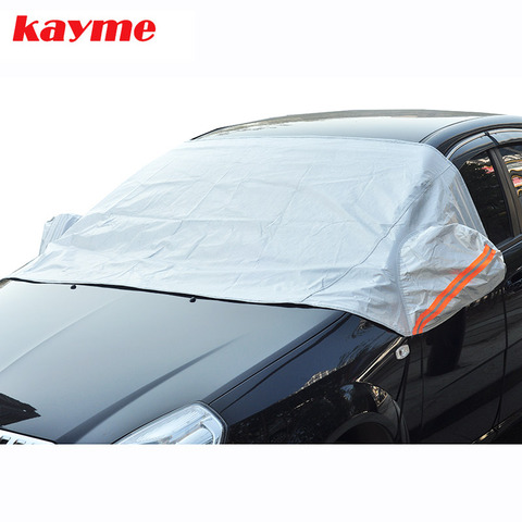 Kayme Universal Car Half Covers Sunshade Styling Foil Waterproof Thicken Car Snow Shield Anti-UV Snow Protection Covers For Cars ► Photo 1/6