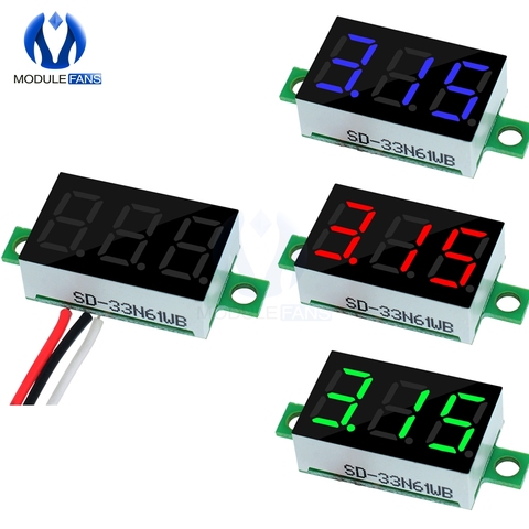0.36 Inch 0.36'' 3 Wire Mini DC Digital Panel Voltmeter Panel Mount LED Voltage Meter Tester Green Blue Red Module Board ► Photo 1/6