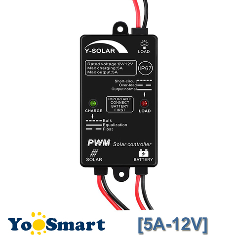 5A 12V Solar Waterproof Charge Controller IP67 for Small Solar Home Use Mini Size Solar Charge Controller Load Working 24 hours ► Photo 1/6