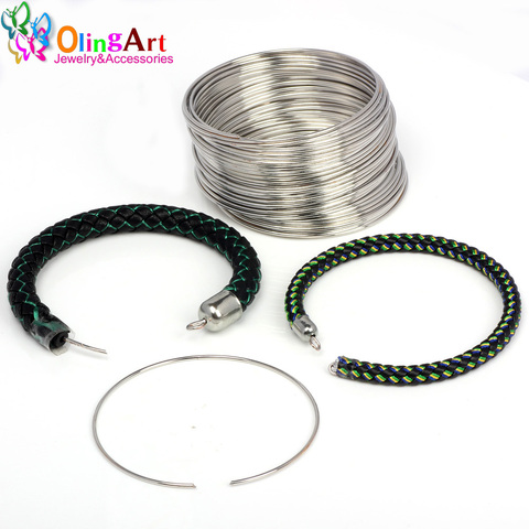 OlingArt metal wire coil steel beading findings brooches bouquet blank bracelet bangles 20 loops DIY Jewelry making accessories ► Photo 1/6