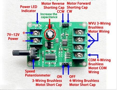 5V-12V DC Brushless Motor Driver Board Controller for Hard drive motor 3/4 wire ► Photo 1/6