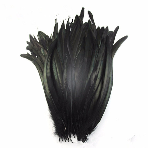 100pcs/lot natural black Beautiful Rooster feathers 25-30 cm / 10 to 12 inches ► Photo 1/1