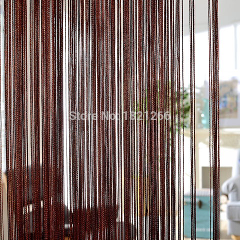 Solid Color String Curtain 300*260cm Coffee Gray White Black Classic Line Curtain Window Blind Vanlance Room Divider ► Photo 1/6