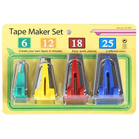 Set Of 4 Size Fabric Bias Tape Makers Set 6MM 12MM 18MM 25MM Binding Tool Sewing Quilting 5BB5086 ► Photo 1/6