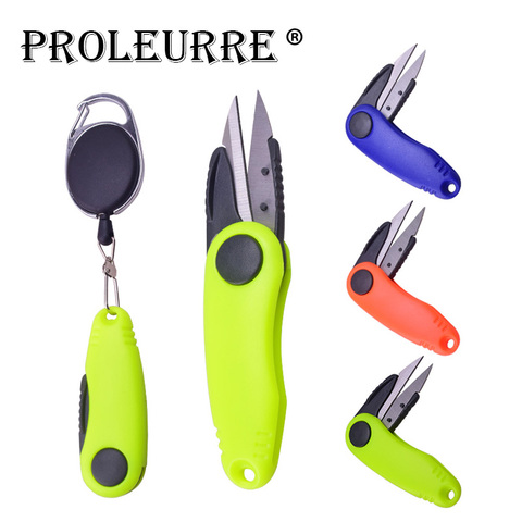 Proleurre Fishing Quick Knot Tool Shrimp-Shaped Stainless Steel Fish Use Scissors Accessories Folding Fishing Line Cut Clipper ► Photo 1/6