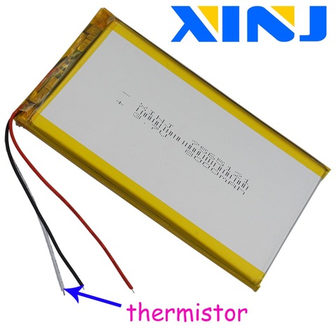 XINJ 3.7V 8000 mAh Li Polymer Battery 3wires for thermistor 7565121 For GPS PSP PAD ipod Portable DVD Power bank Tablet PC IPTV ► Photo 1/3