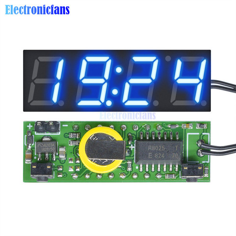 DC 5-30V Blue Green Red LED Display 3 In 1 LED DS3231SN Digital Clock Temperature Voltage Module DIY Time/Thermometer/Voltmeter ► Photo 1/6