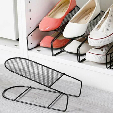 Iron Double Layers Shoe Organizer Modern Shoe Rack Storage Shoe Organiser Stand Shelf for Living Room Space Saver 1pcs ► Photo 1/6