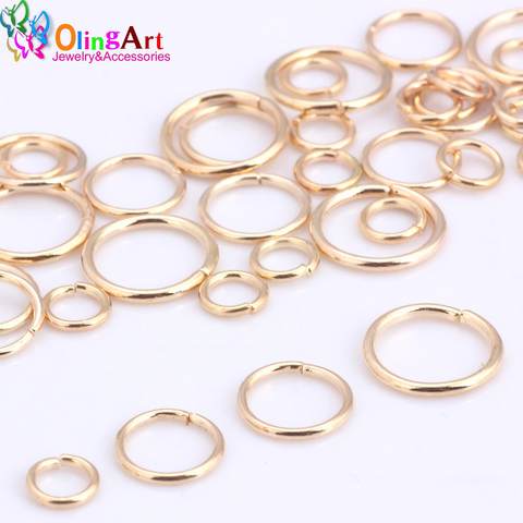 OlingArt KC gold Jump Ring 6mm/9mm/10mm/12mm link loop Mixed size DIY Jewelry making Connector Wire diameter 1.0MM ► Photo 1/6