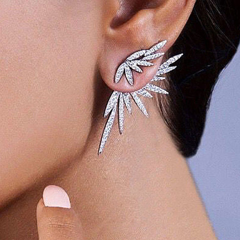 GODKI Elegant Famous Design Leaf Full Mirco Paved Microl Zirconia Wedding Earring Fashion Jewelry ► Photo 1/6