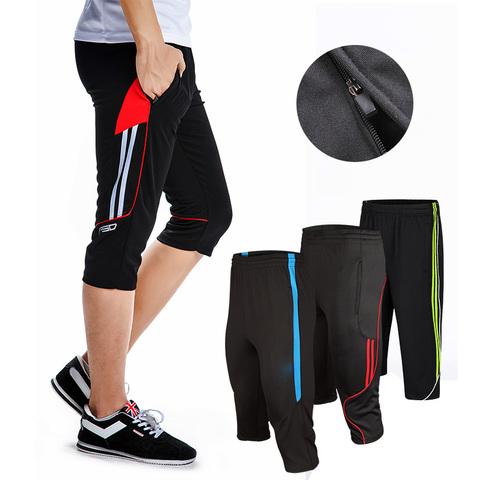 New designs size L-4XL men's soccer training pants jogging running 3/4 trousers with zipper pocket ► Photo 1/6