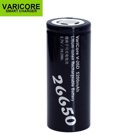 1-10PCS VariCore 26650 Li-ion Battery 3.7V 5200mA V-26D Discharger 20A Power battery flashlight   E-tools battery ► Photo 1/4