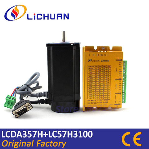 Hot sell Lichuan 3phase 3NM NEMA23 cnc closed loop servo stepper motor driver kit with encoder LCDA357H+LC57H3100 ► Photo 1/6