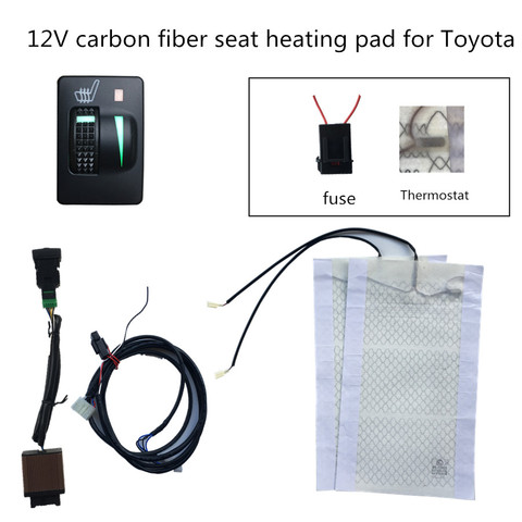 cheapest promotion  seats heated seat,seat heater fit Toyota Prado,Corolla,RAV4,REIZ,Yaris,etc.,carbon fibre ► Photo 1/6