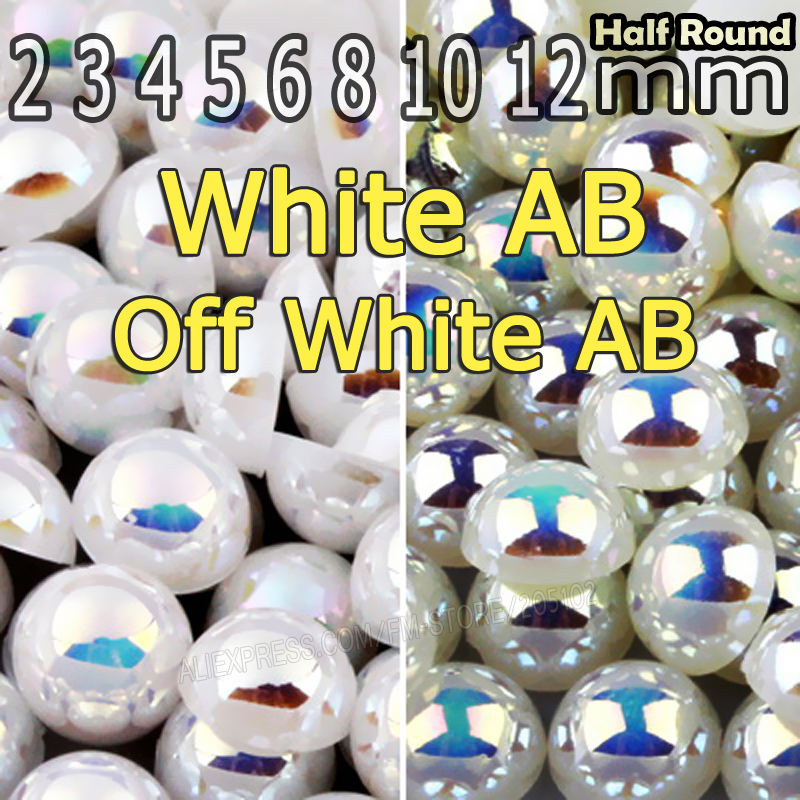 Flat Back White ABS Imitation Pearl Beads Half Round Flatback Pearls Glue  On Stones 2mm-14mm For Nail Art DIY Crafts Decoration - AliExpress