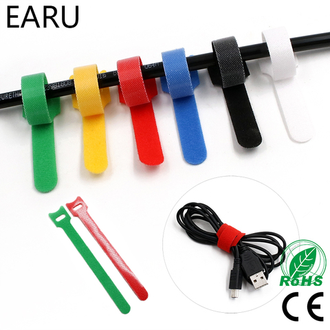 10pcs/lot 12*150mm Nylon Reusable Releasable Zip Cable Ties With Eyelet Holes Back To Back Wire Hook Loop Fastener Management ► Photo 1/6