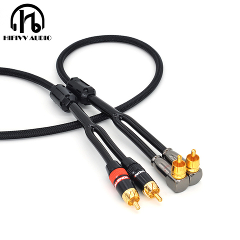 Curved plug RCA cable for CD audio power amplifier cable and audio speaker ► Photo 1/3