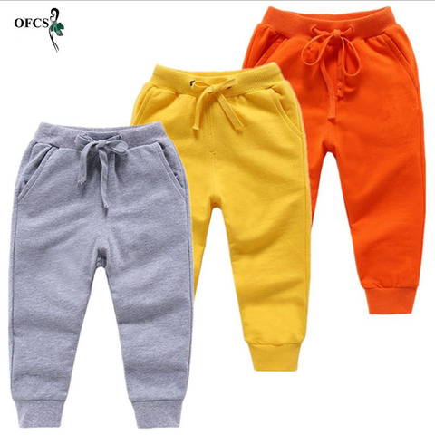 New Retail Sale Cotton Pants For 2-10 Years Old Solid Boys Girls Casual Sport Pants Jogging Enfant Garcon Kids Children Trousers ► Photo 1/6