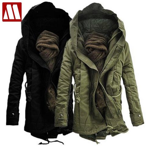 2022 Men's winter jacket warm Thicken Military coats & jackets fashion thick cotton padded men long winter parkas hood Outerwear ► Photo 1/6