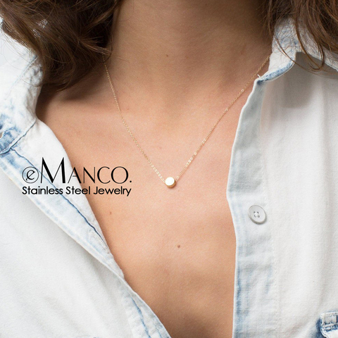 e-Manco Stainless Steel Necklace Women Minimalist Dainty Necklace for women small Pendant Necklace Brand Luxury Jewelry ► Photo 1/5