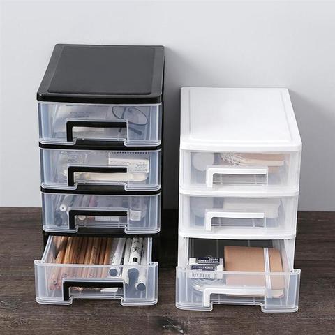 4 Layers Desktop Drawer Type Storage Box Transparent Plastic Mini Cosmetics Storage Organizer Office Desktop Organizer Drawer ► Photo 1/6