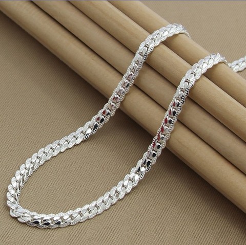 LJ&OMR Silver chain collar  silver plated  Necklace  Fashion Cute 5mm Silver Jewelry Necklace Chains Pendant ► Photo 1/4