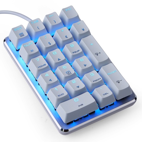 WHITE Magicforce Wired Smart 21-Key Mechanical Numeric Keypad Cherry Switches ( White Backlight)/Gateron Switch(Ice Blue Light) ► Photo 1/1
