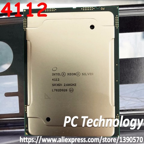 Original Intel Xeon SILVER 4112 SR3GN SILVER4112 Processor 8.25M Cache 2.60GHz 4-cores 85W LGA3647 CPU free shipping ► Photo 1/1