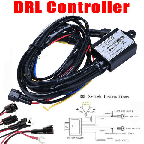 Fuleem Universal 12V 30W Car LED Daytime Running Light Automatic ON/OFF Controller DRL Relay Kits ► Photo 1/6