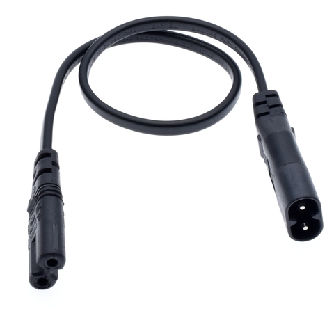 IEC 320 C8 to C7  Power cord,C7 to C8 Jumper cables,Power Extension Cable for IEC320 C7,30cm,0.75mm wire gauge ► Photo 1/6