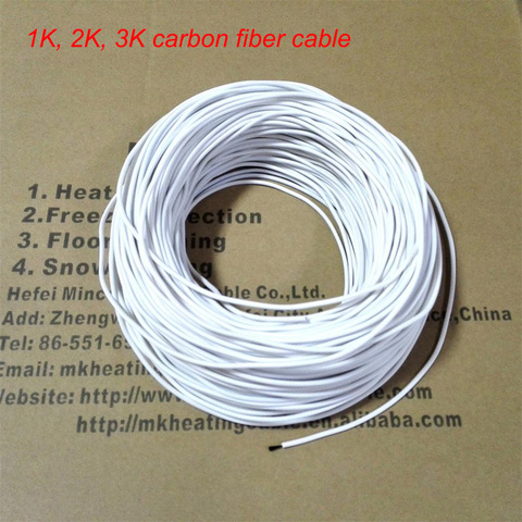 New Infrared 1K 2K 3K Carbon Fiber Silicone Rubber Insulated Heating Wire Electric Hotline Carbon Heating Cable ► Photo 1/2