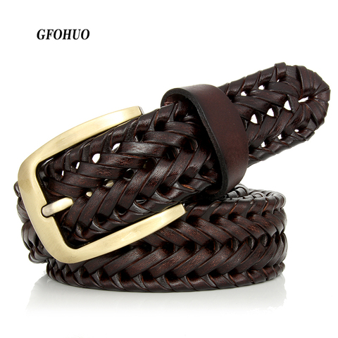 New Braided Belt Man Fashion Mens belts luxury genuine leather Good Cow second layer skin straps men for Jeans girdle Male ► Photo 1/6