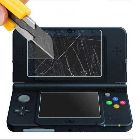 Top Tempered Glass LCD Screen Protector+Bottom PET Clear Full Cover Protective Film Guard for Nintendo Small New 3DS Console ► Photo 1/5